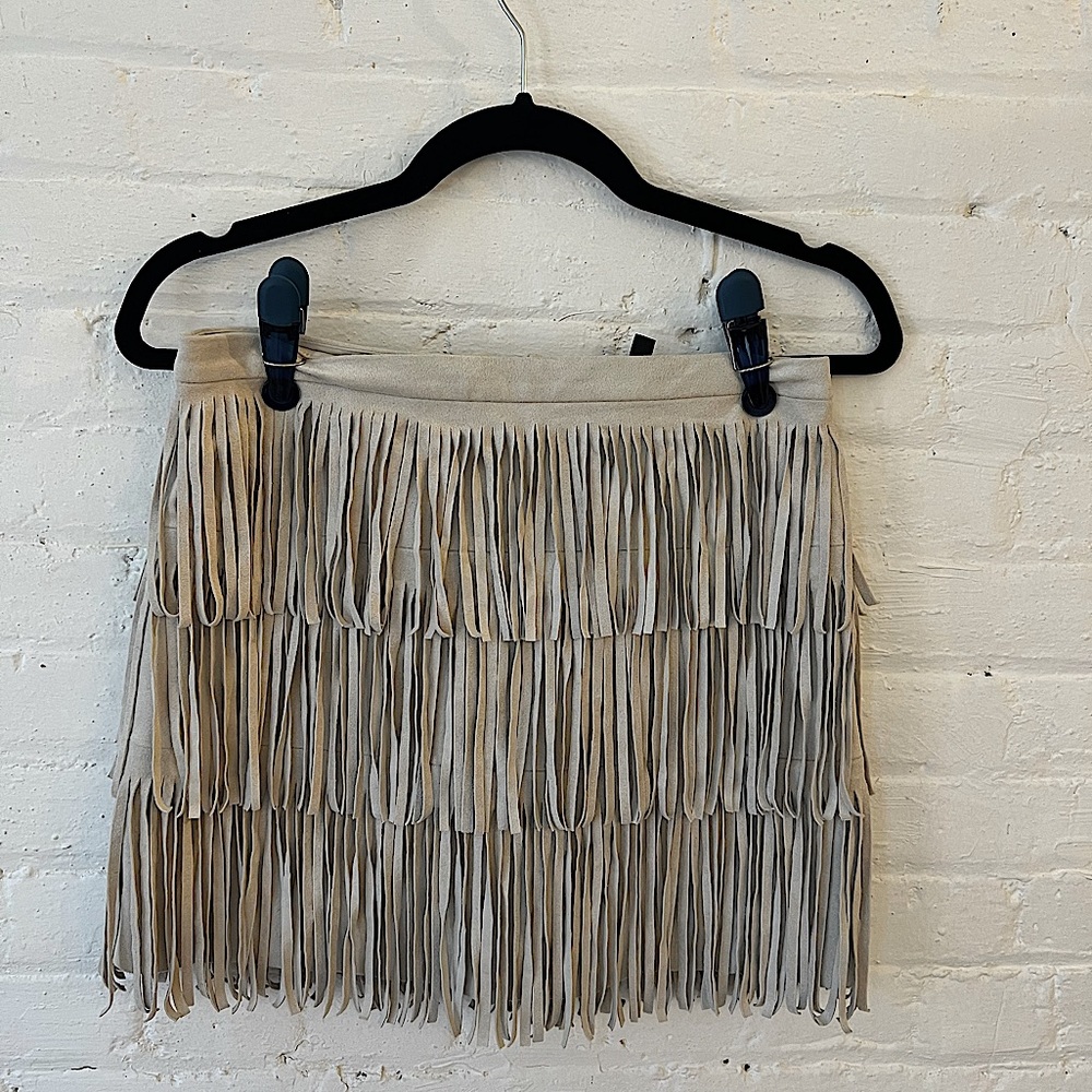 NWT - BCBG Lotti fringe mini skirt